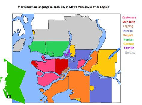 Most Common Languages After English In Metro Vancouver Wow Map