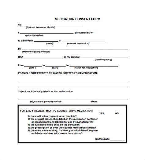 Medication Consent Form Template