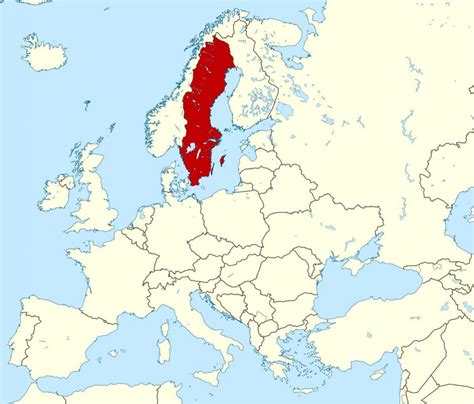 Švedska zemljevid Evrope - Zemljevid Švedske v Evropi (Severna Evropa ...