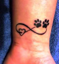 Cute Dog Paw Print Memorial Wrist Tattoos