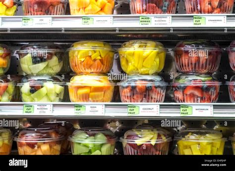 Fresh Cut Fruit For Sale At A New York City Supermarket Stock Photo Alamy
