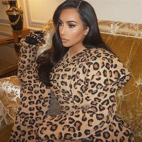 Kim Kardashian Rocks Head To Toe Cheetah Prints During Paris Fashion