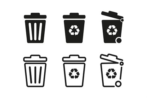 Recycle Bin Icons Set Graphic By Ninjastudio · Creative Fabrica