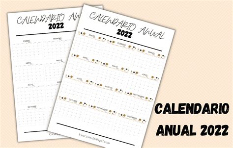 Calendario Anual 2022 Para Imprimir Una Casita De Papel Free Font
