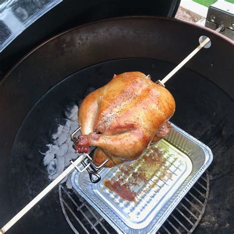 How To Rotisserie Grill A Chicken On A Weber Kettle Grill Girl Recipe