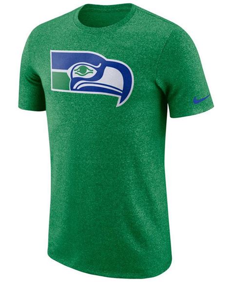 Nike Mens Seattle Seahawks Marled Historic Logo T Shirt Green Mens