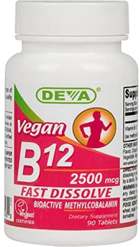 Deva Vegan Sublingual Fast Dissolve B 12 2500 Mcg 90 Count Fresh