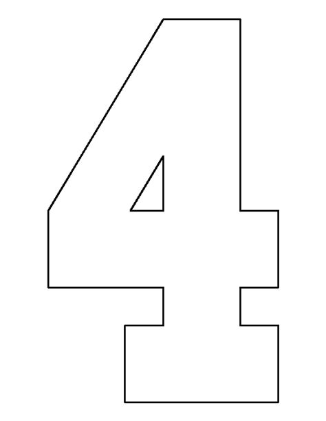 Number 4 Pattern Use The Printable Outline For Crafts Creating