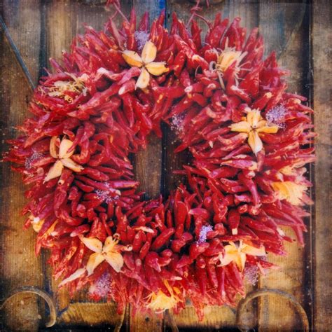 Encaustic Beeswax Southwest Red Chili Pepper Wreath Etsy