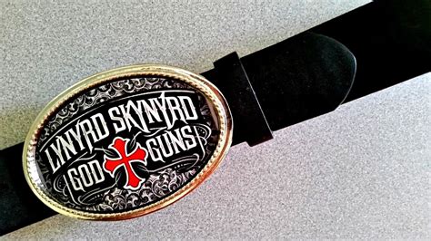 Lynyrd Skynyrd Rock Group Epoxy Photo Music Belt Buckle And Brown Bonded