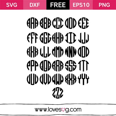 Monogram Love SVG Font | Lovesvg.com