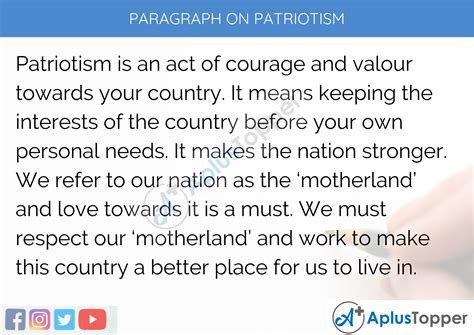 Paragraph On Patriotism 100 150 200 250 To 300 Words For Kids
