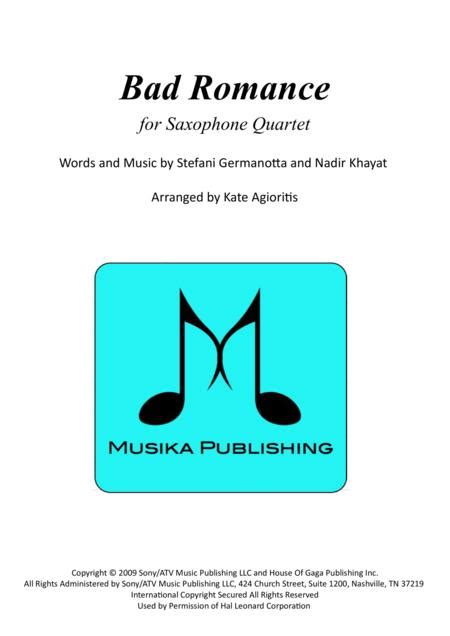 Preview Bad Romance For Saxophone Quartet H0 99481 207388 Sheet Music Plus