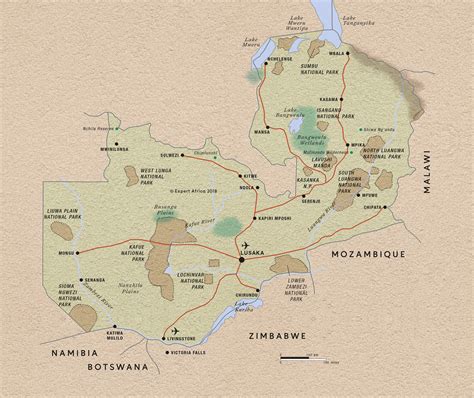 Map Of Zambia © Expert Africa
