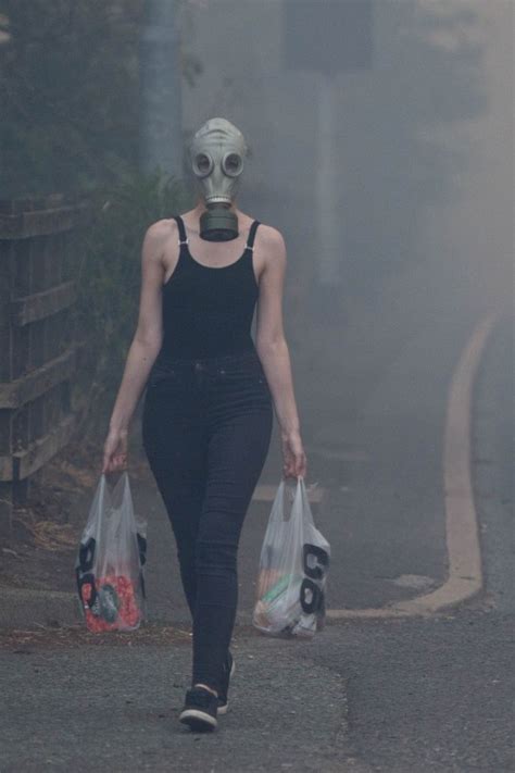 Woman In Gas Mask During Saddleworth Moor Wildfires Sums Up True