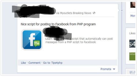 Automatically Post To Facebook From Php Script Earninpkr