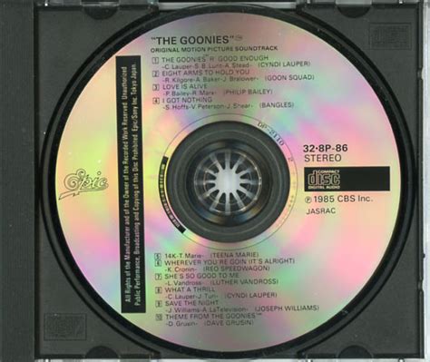 The Goonies Soundtrack 1985 Cd Sniper Reference Collection Of Rare