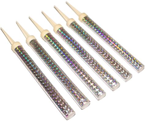 Pack Of 6 Silver Wrapping Sparkling Candlesbottle Servicebirthday