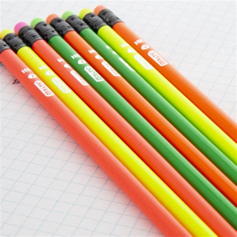 BAZIC Fluorescent Wood Pencil w/ Eraser (8/pack) Bazic Products