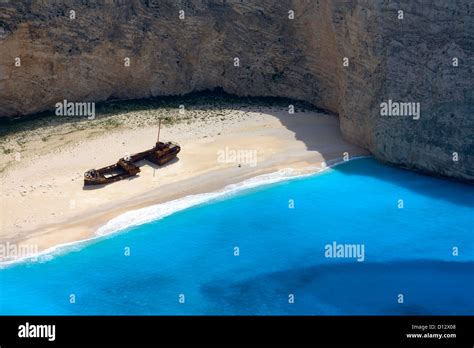 Navagio Beach At Zakynthos Island In Greece Stock Photo Alamy