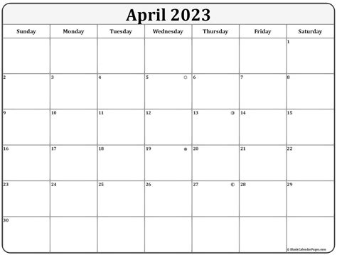 Moon Phase April 2023 Printable Template Calendar