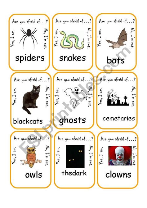 Are You Afraid Of Go Fish Esl Worksheet By Estherlee76