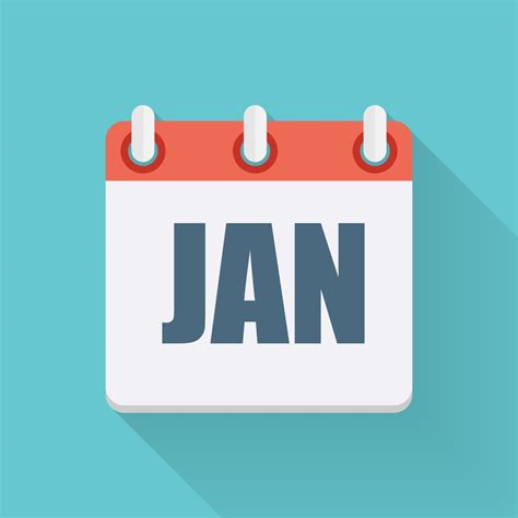 January Dates Flat Icon With Long Shadow Vector Illustration 2862563