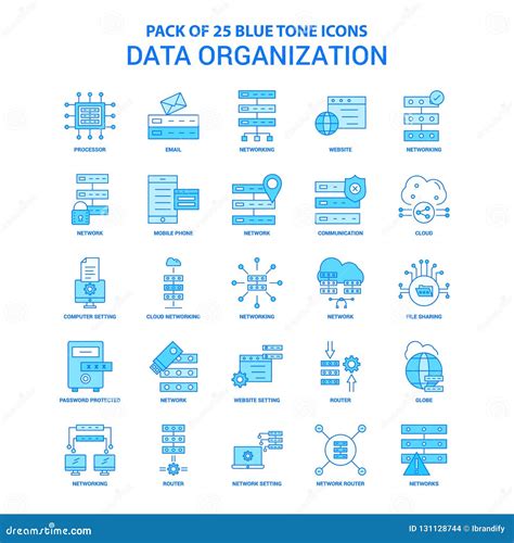 Data Organization Line Icons Collection Categorization Classification