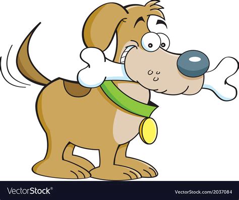 Cartoon Dog With A Bone Royalty Free Vector Image