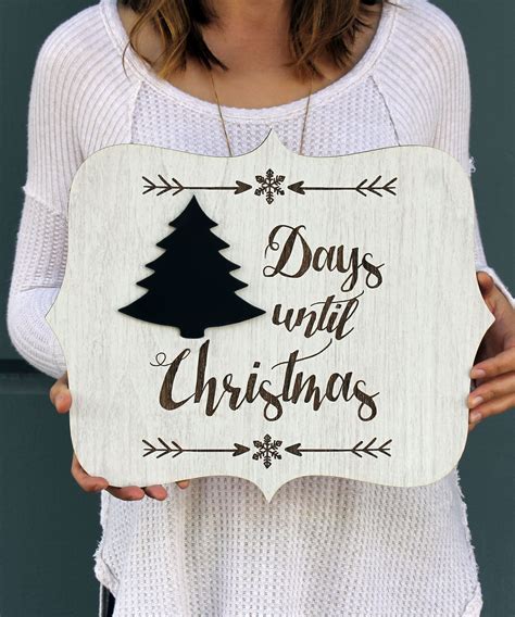 Personalized Christmas Sign Christmas Countdown Sign Etchey