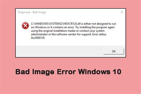 4 Useful And Feasible Methods To Fix Bad Image Error Windows 10 Minitool