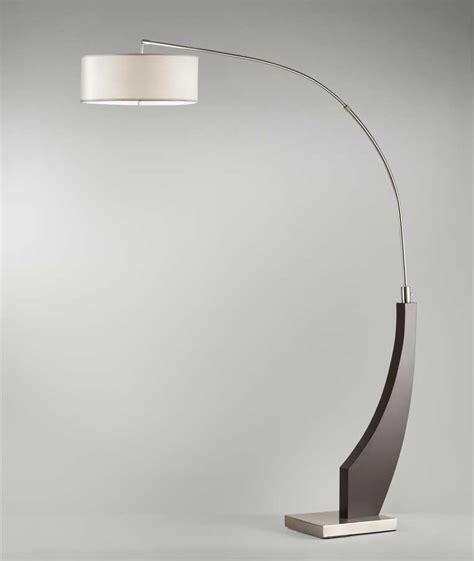 Modern Arc Floor Lamp Mid Century Modern Large Wood Adjustable Arc