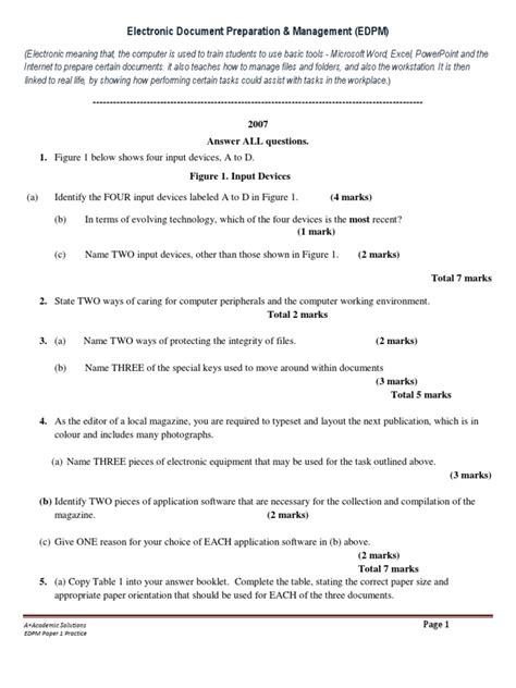 Edpm Paper1 Practice Papers