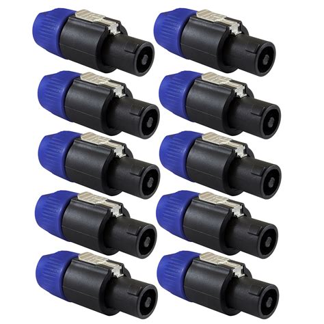 10 Nl4fc Cable End Connectors Professional 4 Pin Plug Male Audio