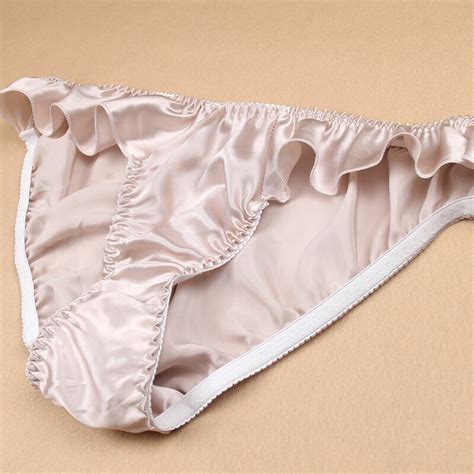 womens 100 silk panty sexy frilly bikinis underwear ruffle briefs satin ebay