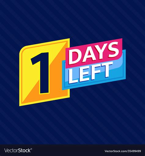 1 Days Left Countdown Banner Royalty Free Vector Image