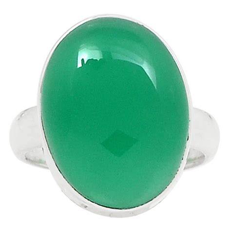 Zilveren Ring Met Ovale Groene Onyx Mm Zilveren Edelsteen Ringen