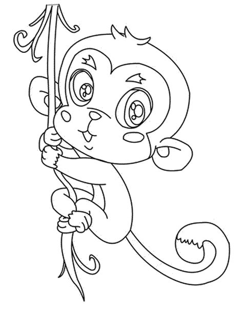 Cute Monkey Coloring Pages At Free Printable