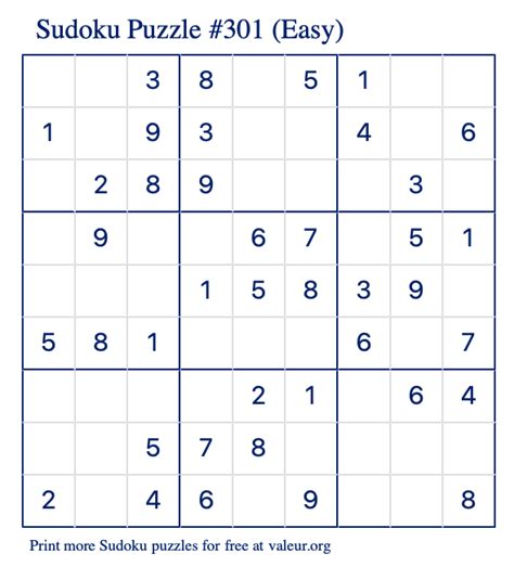 Free Printable Easy Sudoku With The Answer 301