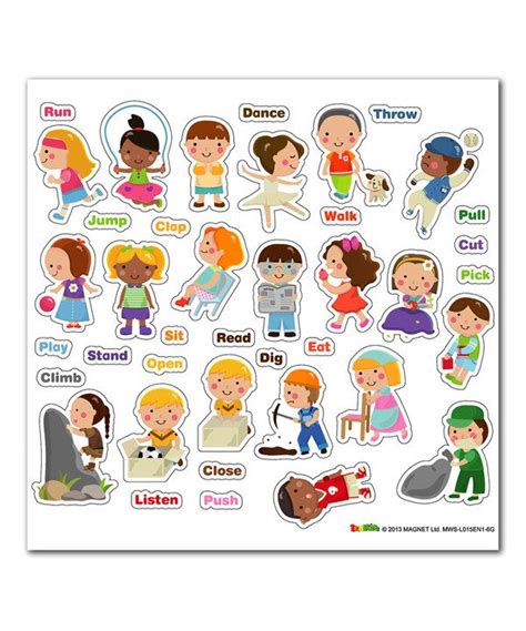 Verbs Vocabulary Magnetic Wall Sticker Set Zulily Vocabulary Wall