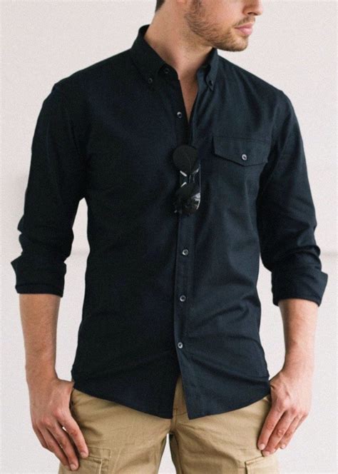 Batch Author Casual Mens Shirt In Jet Black Casual Shirts For Men