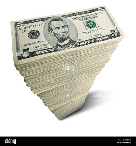 Stack Of Us 5 Dollar Bills Stock Photo 7503441 Alamy