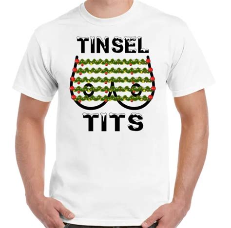 Tinsel Tits Boobs T Shirt Secret Santa T Breasts Offensive Xmas Tee Top Sexy 1030 Picclick