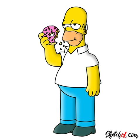 How To Draw Homer Simpson Eating A Donut Homer Simpson Bart Simpson