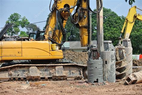 Bore Pile Rig Machine In The Construction Site Stock Editorial Photo