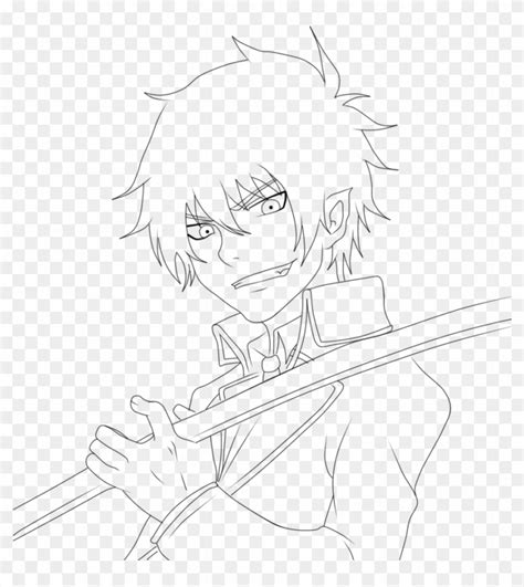 Blue Exorcist Coloring Pages 4 By Karen Line Art Clipart 4838947 Pikpng
