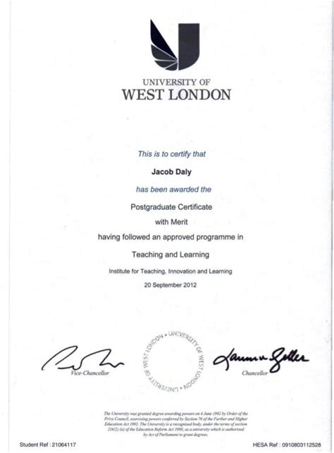 Post Graduate Certificate Ed