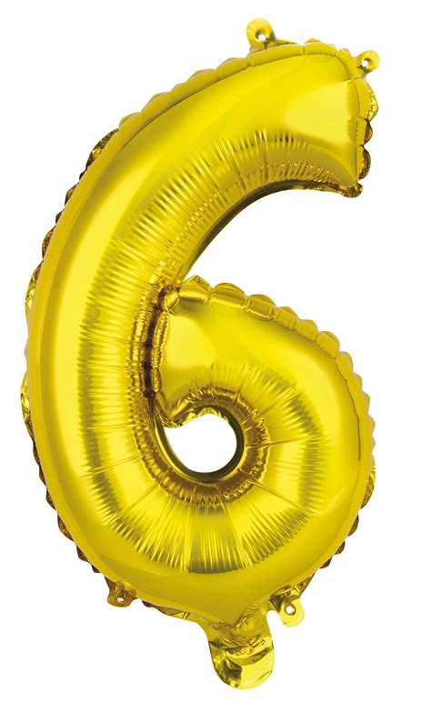 Number 6 Gold Foil Balloon 35cm Party Savers