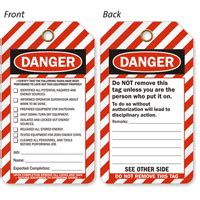 Following Tasks Have Been Performed 2 Sided Equipment Tag SKU TG 0856