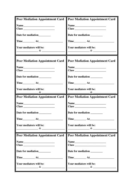 Medical Appointment Card Template Free